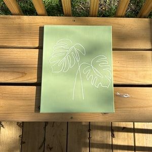 11”x14” hand painted boho monstera canvas